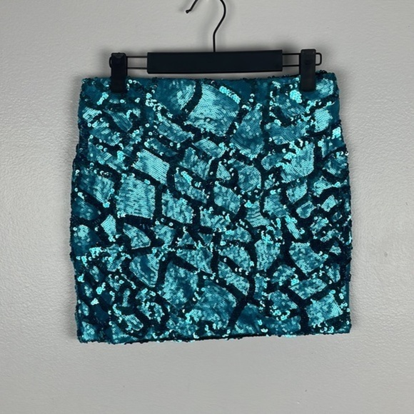 NWT Cosmopolitan Dress The Population Blue Sequin Skirt - Picture 1 of 4